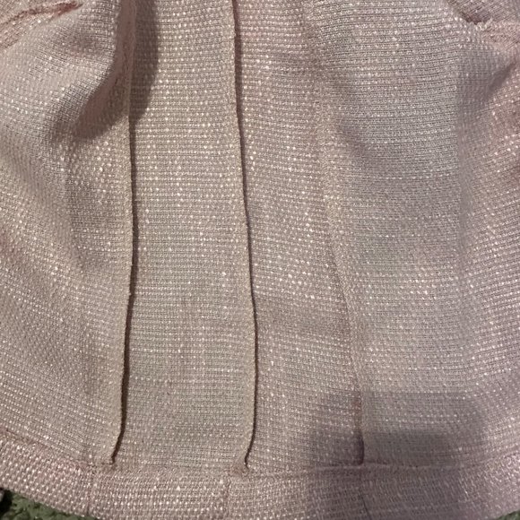 Vintage pink tweed cropped long sleeve double breasted blazer suit jacket - Picture 8 of 11